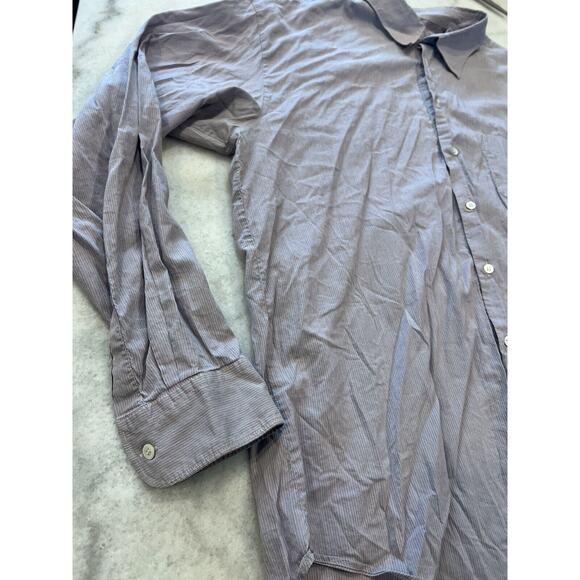 Armani Collezioni Striped Men's XXL Long Sleeve Button Shirt Red White Blue - Picture 6 of 7